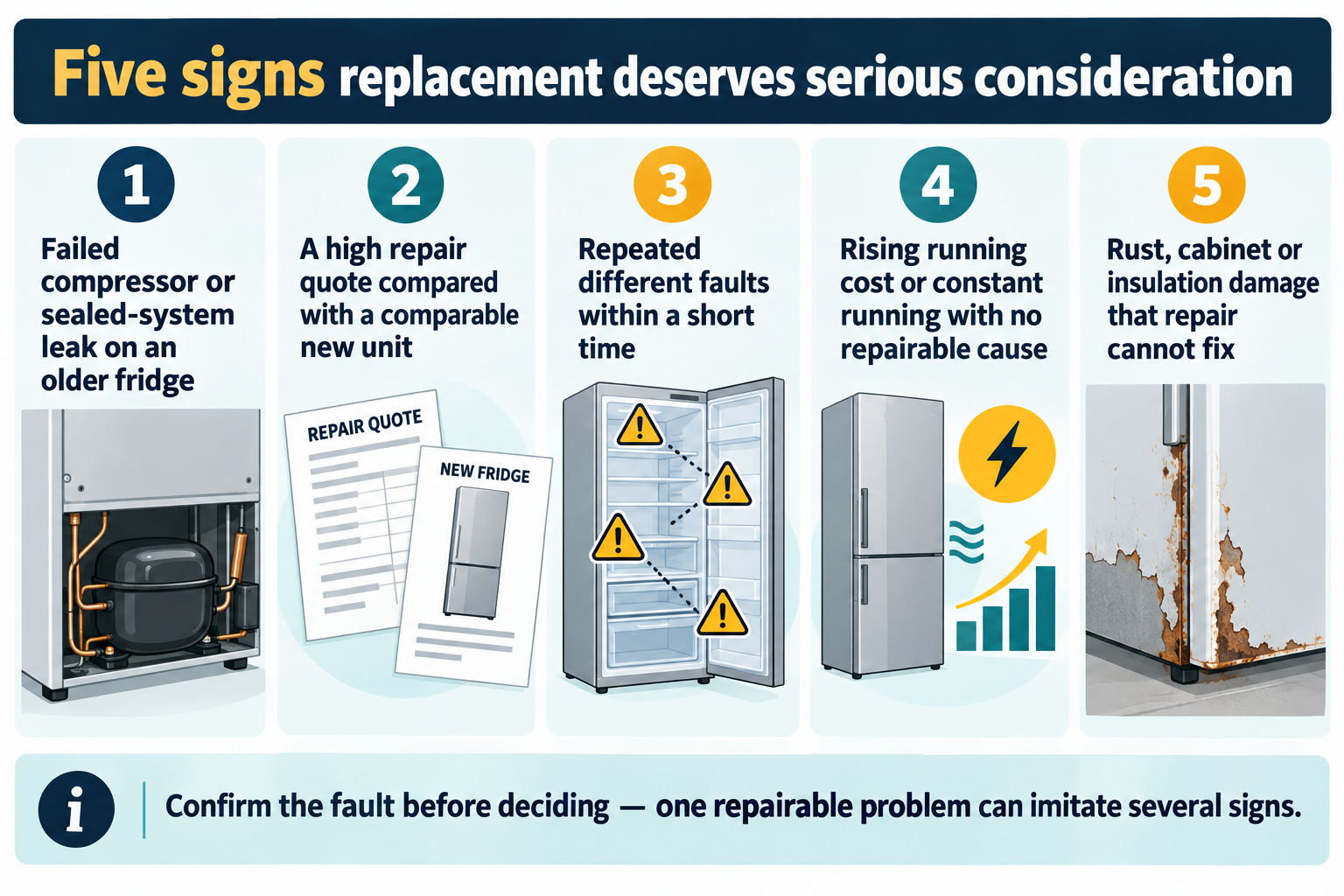 Five signs that make refrigerator replacement worth serious consideration