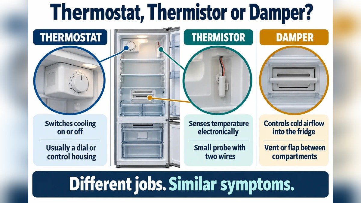 Refrigerator Thermostat, Thermistor and Damper Problems